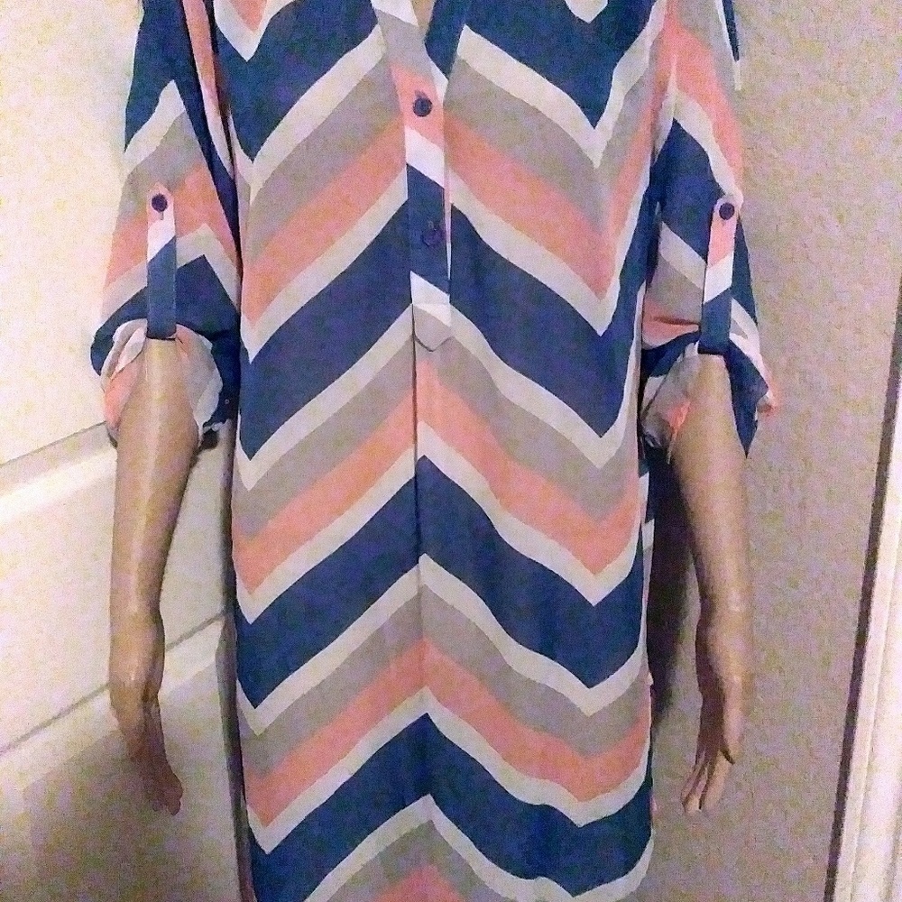 Tacera zigzag swim cover up